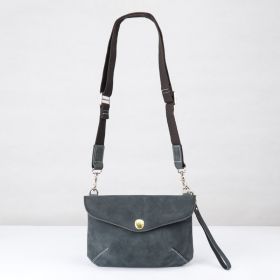 Men's Casual Retro Handmade Cowhide Bag (Option: Grey blue)
