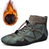 Spring Autumn High Top Leather Shoes Winter Fleece Martin Boots Men Casual Sport Waterproof 38-48 Sock Mouth Outdoor Retro Cozy