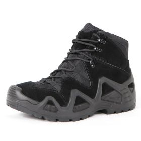 Military Fan Outdoor Boots Sports Tactics (Option: Black-Mid-46)
